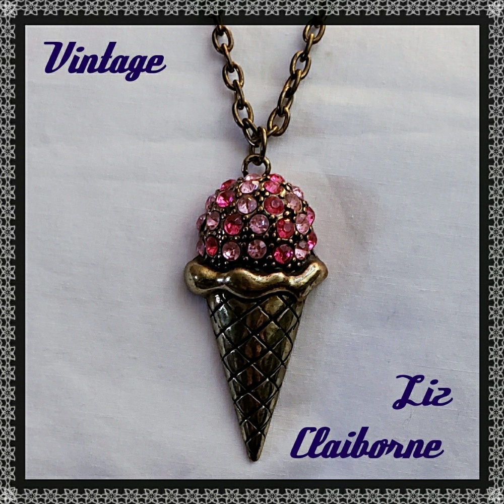 Liz Claiborne Gold Tone Pink Ice Cream Choker